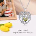 wholesale TOUPOP Peridot August Birthstone Necklace Sterling Silver Tree Of Life Pendant Necklace Irish Celtic Heart Tree Jewelry Birthday Christmas Gifts For Women Wife Girlfriend -0-3