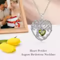 TOUPOP Sterling Silver Peridot Tree Of Life Pendant Necklace-0-3