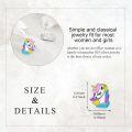 wholesale 925 Sterling Silver Rainbow Unicorn Head Stud Earrings for Women Girls Gift-0-5