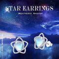 wholesale 925 Sterling Silver Heart-Shaped Moonstone Stud Earrings with Blue Glow - Unique s for Women and Girls-0-4