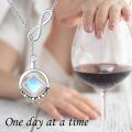 wholesale 925 Sterling Silver Infinity & Jade Stone Pendant Necklace - One Day at A Time Jewelry for Women's Addiction Recovery Gifts-0-23