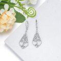 wholesale 925 Sterling Silver Filigree Tree of Life Heart Drop Earrings-0-3