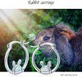 wholesale 925 Sterling Silver Opal Rabbit Shape Hoop Earrings for Sensitive Ears-0-5