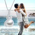 wholesale 925 Sterling Silver Cubic Zirconia Accent Freshwater Cultured Pearl Pendant Necklace for Women-0-2
