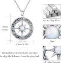 wholesale 925 Sterling Silver Opal Moonstone Celtic Compass Pendant Necklace for Women Girls s-0-2
