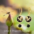 wholesale 925 Sterling Silver Dragonfly And Flower Earrings-0-6