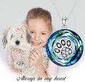 wholesale TOUPOP Dog Cat Lovers Necklace Dog Cat Pet Paw Print Necklace S925 Sterling Silver Crystal Dog Cat Lovers Jewelry Puppy Dog Cat Pet Paw Print Necklace Dog Cat Necklace For Women Birthday Christmas Gift -0-4