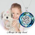 TOUPOP Sterling Silver Crystal Dog Cat Paw Print Necklace Gift-0-4