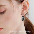 wholesale Sterling Silver Black Onyx Drop Earrings for Women, Elegant Dangle Lever Back Hypoallergenic Jewelry, Gift for Mom Wife Sister-0-1