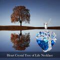 wholesale 925 Sterling Silver & 14K White Gold Plated Heart Blue Crystal Tree of Life Necklace, Sapphire Birthstone Gift for Women-0-3