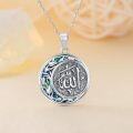wholesale 925 Sterling Silver Abalone Shell Allah Pendant Necklace for Men Women Protection s-0-4