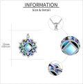 wholesale 925 Sterling Silver Abalone Shell & Blue Moonstone Lotus Pendant Necklace Yoga Jewelry for Women-0-4