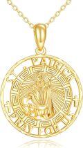 wholesale 14K Gold Saint Patrick Round Medal Religious Protection Pendant Necklace for Men & Women-0-0