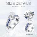 wholesale 925 Sterling Silver Sapphire And Zircon Ring-0-4