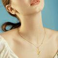 wholesale 14K Gold Bee Knot Cross Pendant Necklace for Women Gifts for Mom Grandmother Sis-0-5