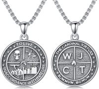 wholesale 925 Sterling Silver Skull Pendant Necklace  Stoic Virtues Amor Fati Nature Jewelry for Men Women Gifts 36 Chain-Silver_0