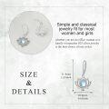 wholesale 925 Sterling Silver Moonstone Lotus Flower Dangle Earrings for Women, Gift Box-0-3
