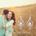wholesale 14K Gold Celtic Pearls Drop Dangle Hook Earrings with Swirls and Butterflies-0-25