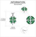 wholesale 925 Sterling Silver Green Clover Pendant Necklace for Women Girls Mothers Day Gift-0-4