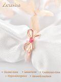 wholesale Rose Gold 925 Sterling Silver Pink Enamel Bow Knot Adjustable Ring for Women-0-3