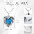 wholesale 925 Sterling Silver Heart Cremation Urn Necklace Oxidized Floral Amethyst Memorial Pendant-0-35