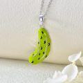 wholesale 925 Sterling Silver Green Enamel Pickle Pendant Necklace s for Women-0-3