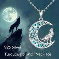 wholesale Sterling Silver Moonstone Turquoise Abalone Wolf Fox Peacock Bat Cat Necklace-0-1