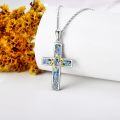 wholesale 925 Sterling Silver Cross Star of David Pendant Necklace with Tree of Life Design for Women-0-2