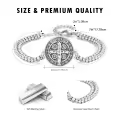 wholesale 925 Sterling Silver  St Benedict Cross Charm Bracelet Wholesale with 9+3 Link Chain-0-2