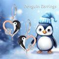wholesale 925 Sterling Silver Penguin Heart Snowflake Dangle Drop Earrings for Women -0-2