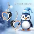 wholesale 925 Sterling Silver Penguin Heart Snowflake Dangle Drop Earrings Wholesale for Women -0-2