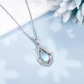 wholesale 925 Sterling Silver Blue Moonstone Teardrop Pendant Necklace for Women-0-1