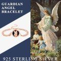 wholesale 925 Sterling Silver Plated Rose Gold My Guardian Angel Protect Me Charm Bracelet with Black Onyx Stone and Religious Symbols-0-6