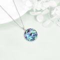 wholesale 925 Sterling Silver Abalone Shell Inlay Tri-Spiral Star Pendant Necklace for Women-0-2