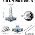 wholesale 925 Sterling Silver  Abalone Shell Inlay Norse Thors Hammer Pendant Necklace-0-3