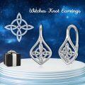 wholesale 925 Sterling Silver Celtic Knot Trinity Witch's Knot Drop Earrings Irish  for Women Girls-0-5