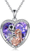 wholesale TOUPOP Nightmare Necklace 925 Sterling Silver Jack And Sally Jewelry Jack And Zero Necklace -0-0