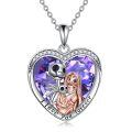 TOUPOP Sterling Silver & Stone Jack Sally Zero Nightmare Necklace-0-0