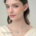 TOUPOP Sterling Silver Topaz Infinity Love Moon Pendant Necklace-0-1