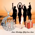 TOUPOP Sterling Silver Crystal Sister Pendant Necklace, Four Sisters Gifts-0-1