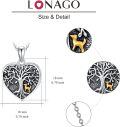 wholesale 925 Sterling Silver Heart-Shaped Tree of Life Photo Locket Necklace with Gold Cat and Dog Pendants for Women-0-3