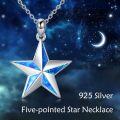 wholesale 925 Sterling Silver Blue Fire Opal Star of David Hexagram Pendant Necklace for Women Gifts-0-5