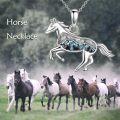 wholesale 925 Sterling Silver Turquoise Mountain Horse Pendant Necklace-0-2
