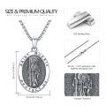 wholesale 925 Sterling Silver Saint Muerte Grim Reaper Pendant Necklace for Men & Women-0-3