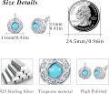 wholesale 925 Sterling Silver Round Blue Turquoise Celtic Knot Studs Hypoallergenic Leverback Earrings for Women Girls-0-3