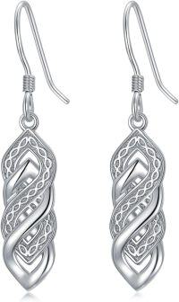 wholesale 925 Sterling Silver Celtic Knot Dangle Drop Earrings for Women - Irish  Ideas-05-Infinity Celtic Earrings