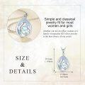 wholesale 925 Sterling Silver Teardrop Mother Daughter Son Pendant Necklaces with Blue Shell and Cubic Zirconia for Women Girls Gifts-0-5