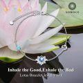 wholesale 925 Sterling Silver Austrian Crystal Lotus Flower Bracelet for Women Yoga Gift-0-2