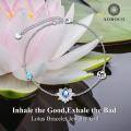 wholesale 925 Sterling Silver Austrian Crystal Lotus Flower Bracelet for Women Yoga Gift-0-2