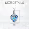 TOUPOP Sterling Silver Blue Crystal Butterfly Urn Tree Of Life Memorial Pendant-0-5